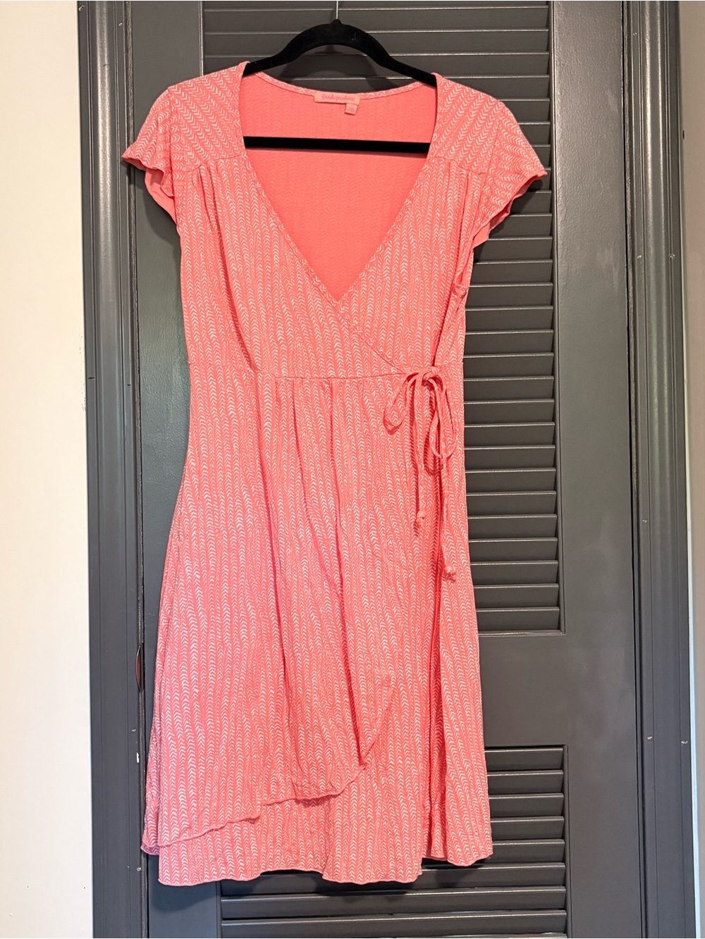 fresh produce Coral-Print Wrap Dress in Pink